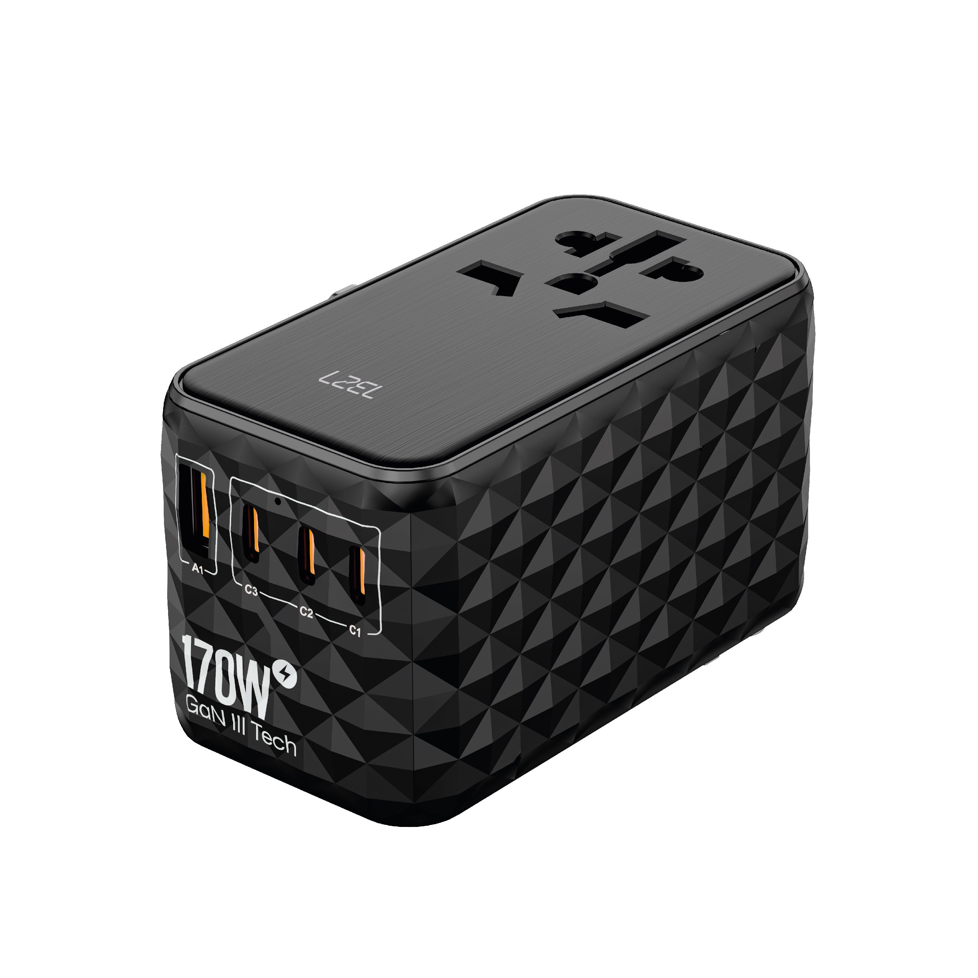 شاحن لكل الدول Voyage Elite من ليزل يدعم تقنية GaN مع كيبل USB-C مدمج بقوة 170 واط| أسود شاحن لكل الدول Voyage Elite من ليزل يدعم تقنية GaN مع كيبل USB-C مدمج بقوة 170 واط| أسود